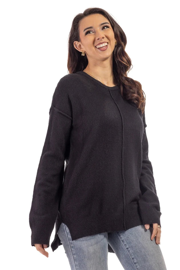 Women's Ribbed Hi-Lo Hem Sweater