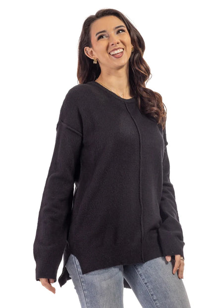 Women's Ribbed Hi-Lo Hem Sweater