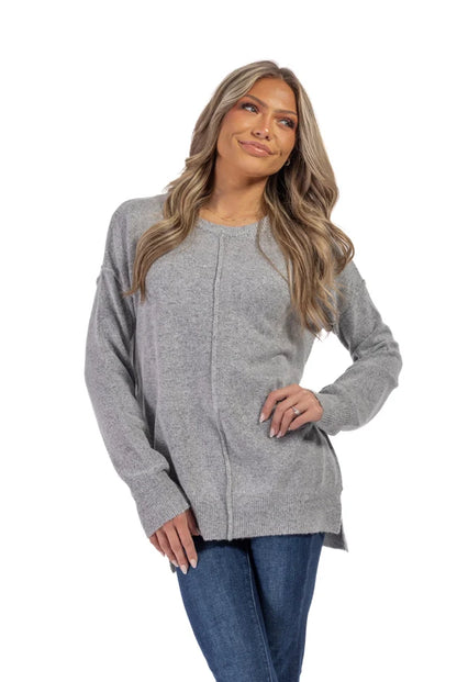 Women's Ribbed Hi-Lo Hem Sweater