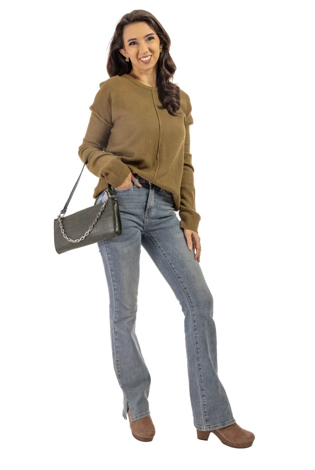 Women's Ribbed Hi-Lo Hem Sweater
