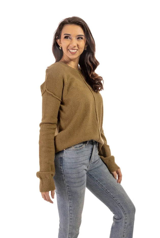 Women's Ribbed Hi-Lo Hem Sweater