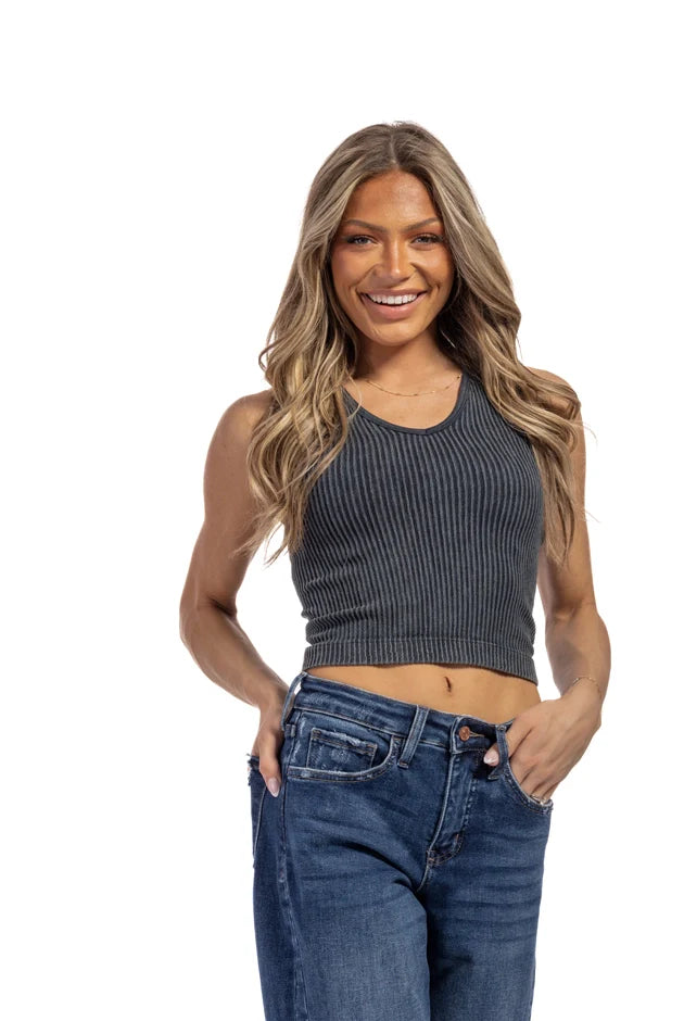 The Mila Ribbed Racerback Stretch Bralette