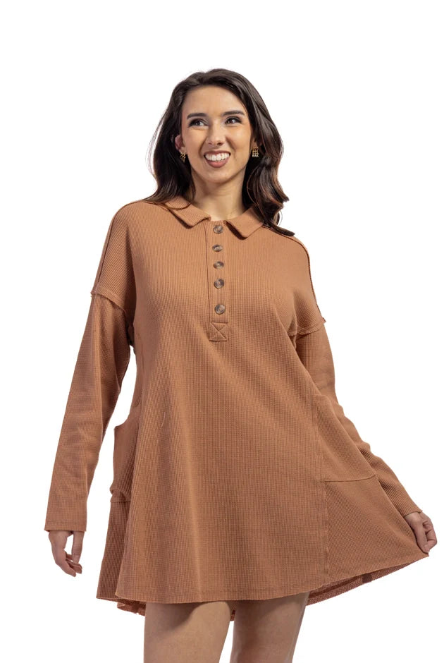 Women's Waffle Knit Mini Dress