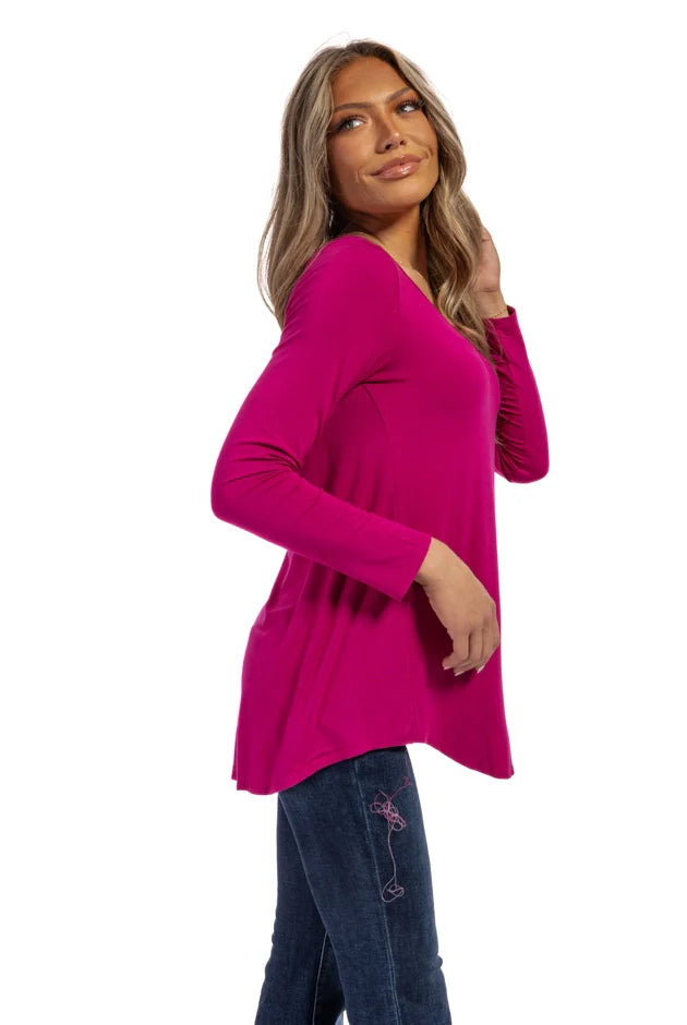 World Women's Classic Hi-Lo Long Sleeve Top