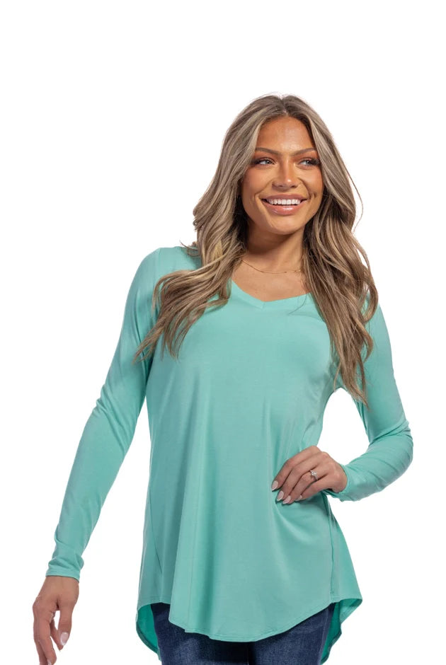 World Women's Classic Hi-Lo Long Sleeve Top