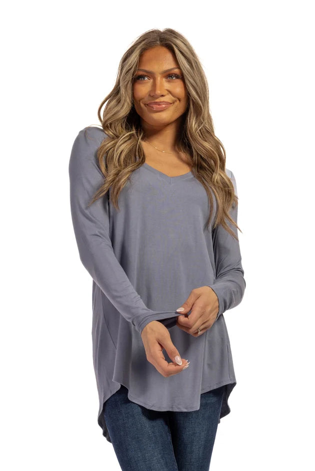 World Women's Classic Hi-Lo Long Sleeve Top