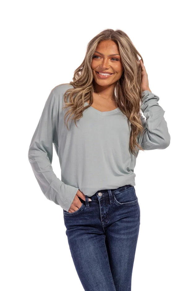 World Women's Classic Hi-Lo Long Sleeve Top