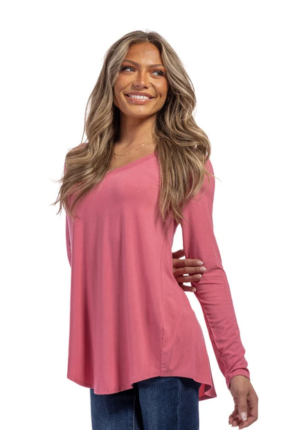 World Women's Classic Hi-Lo Long Sleeve Top