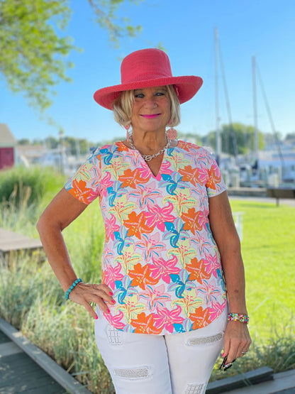 PALM BEACH GARDEN SHORT SLEEVE TOP
