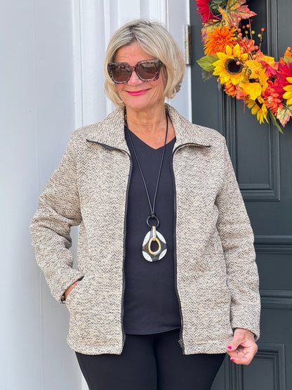 OATMEAL TWEED JACKET