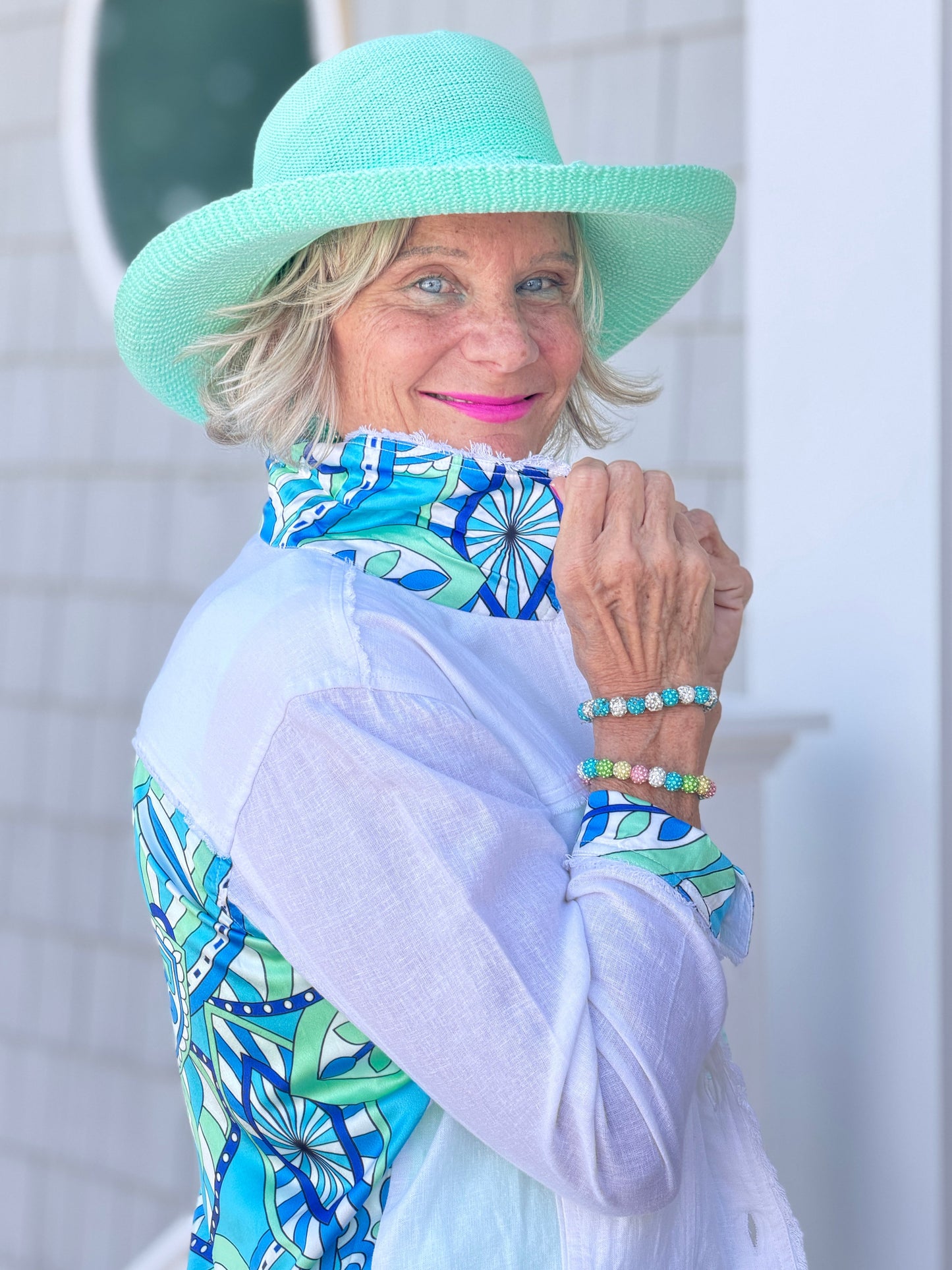 MINT MOSAIC LINEN JACKET