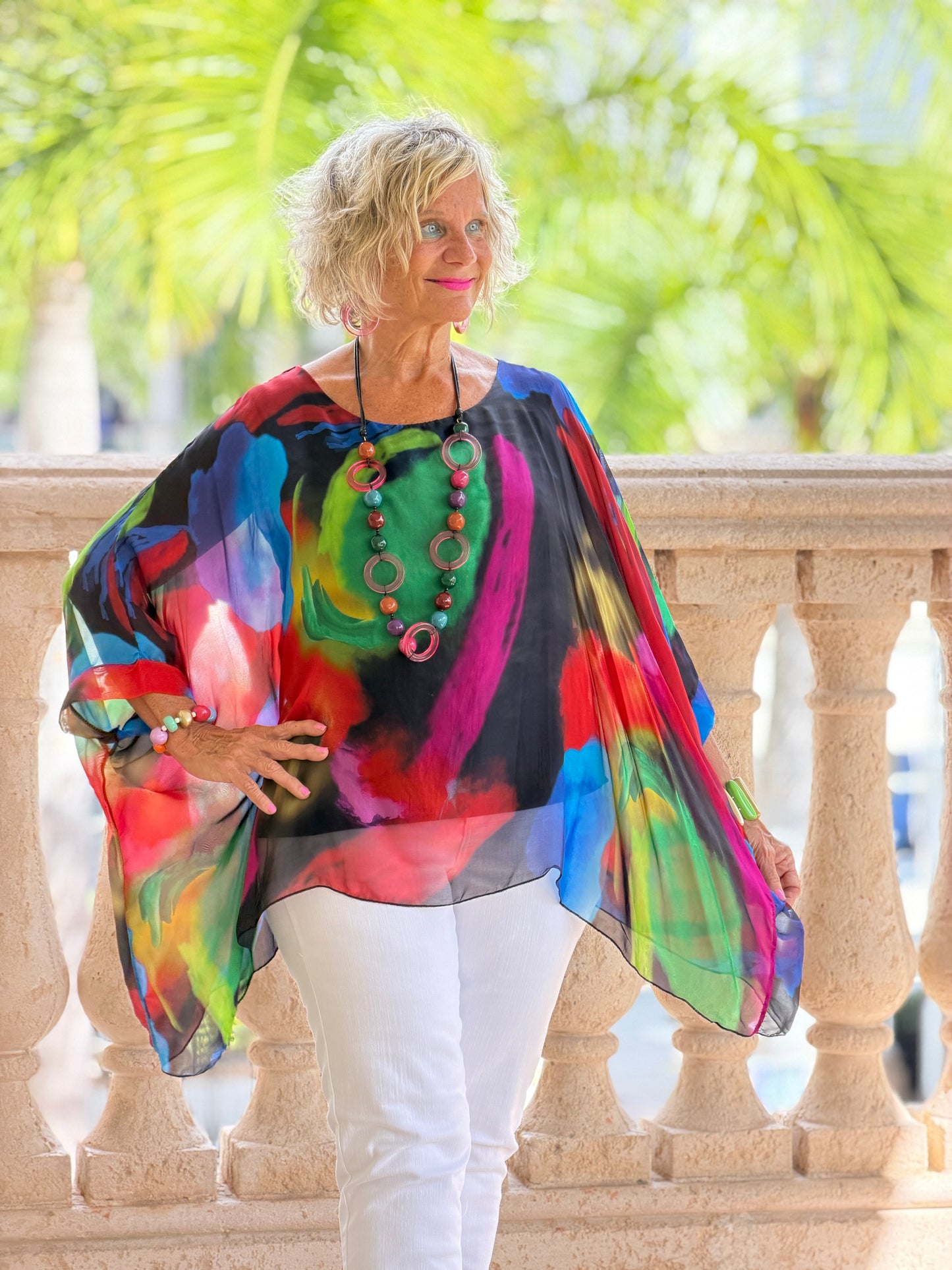 SOPHIA BLACK SILK TOP