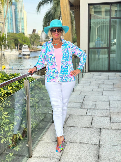 SPLASH OF PINK  FULL ZIPPER