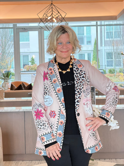 LUPA One Size Italian Parisian Chic Print Blazer  SHIPPING NOV 13-16
