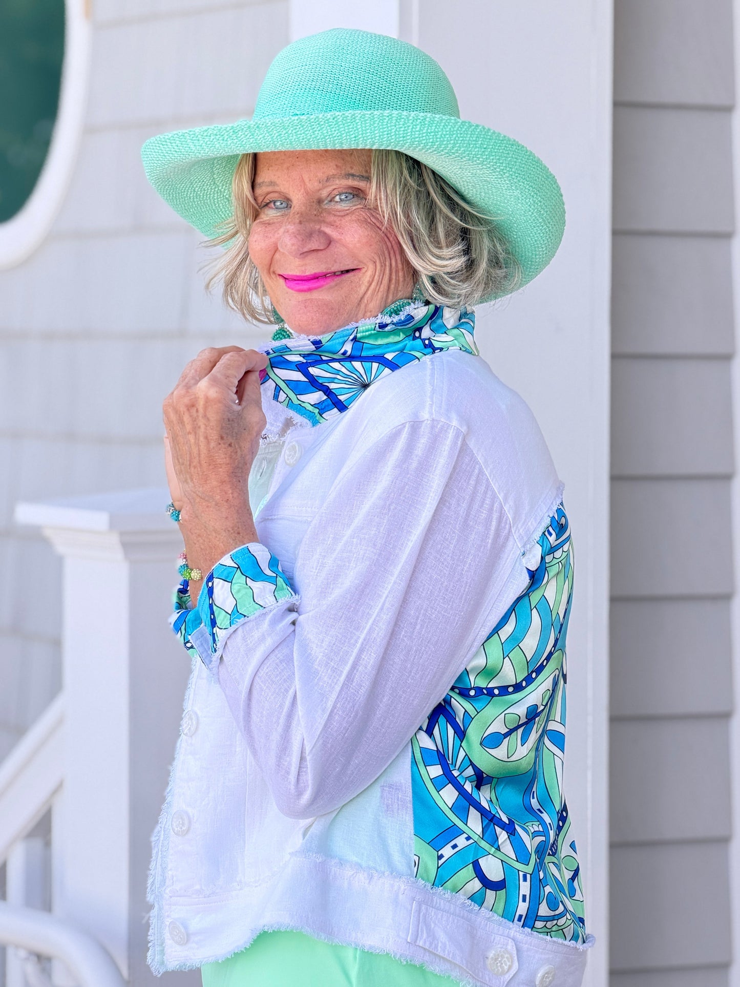 MINT MOSAIC LINEN JACKET