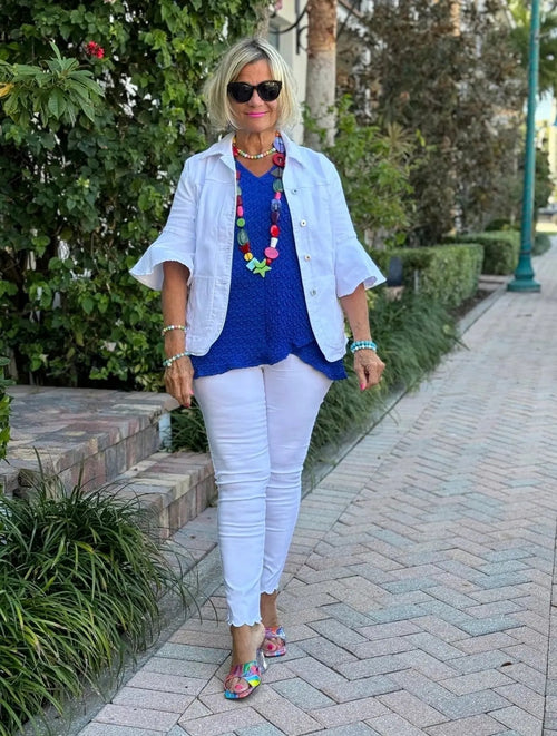 SOUTH BEACH DENIM WHITE JACKET - ILLUSION