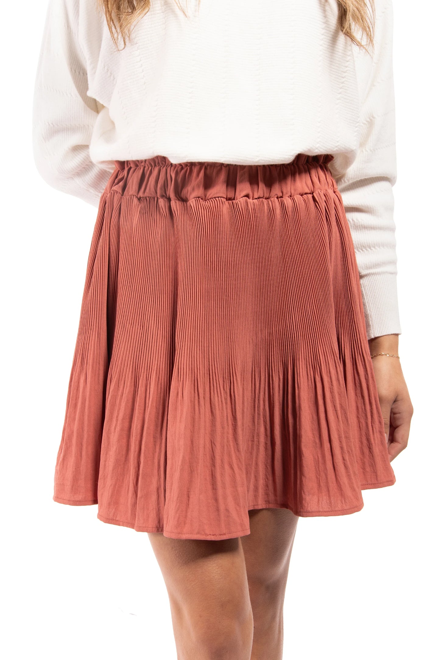 Choose To Be Happy Women's Solid Ruffled Skirt