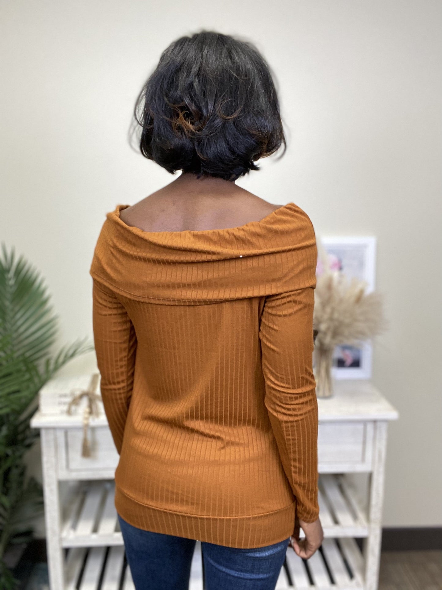 His Loss Women's Off Shoulder Long Sleeve Top