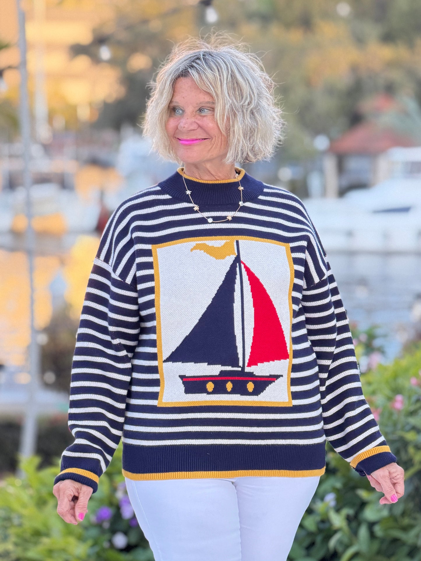 Nautical Stripe Sweater Top