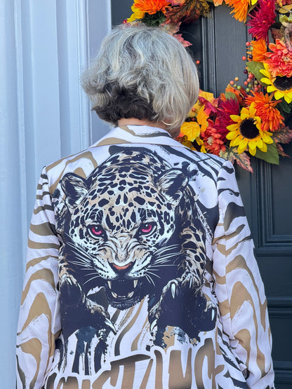 One Size Fierce Panther Print Blazer