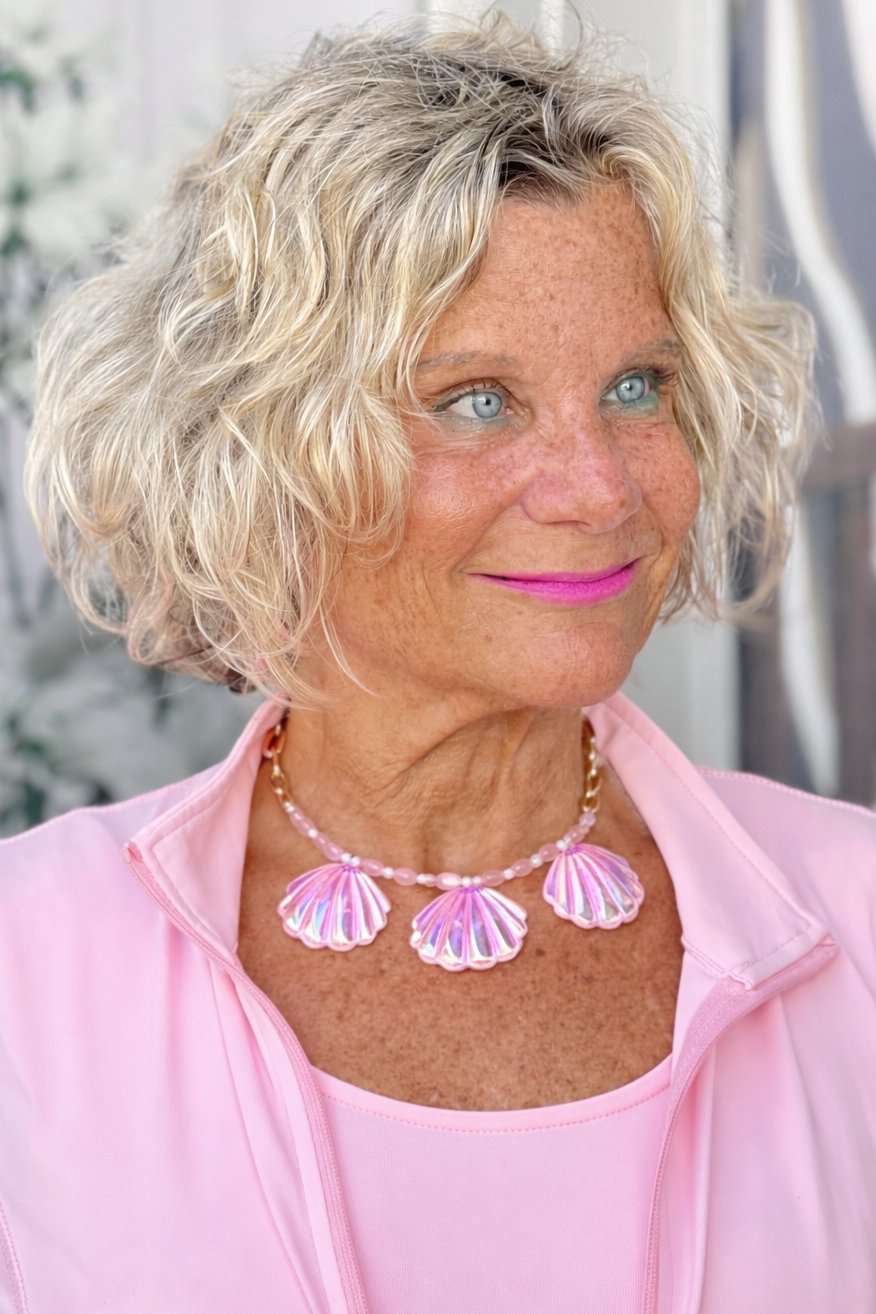 Pink Pearl Shell  Necklace