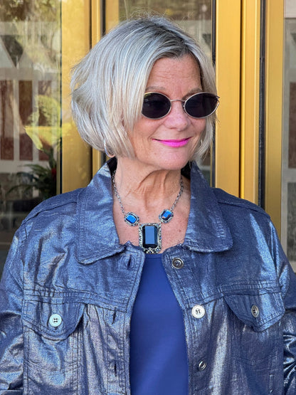 Navy Metallic Jacket