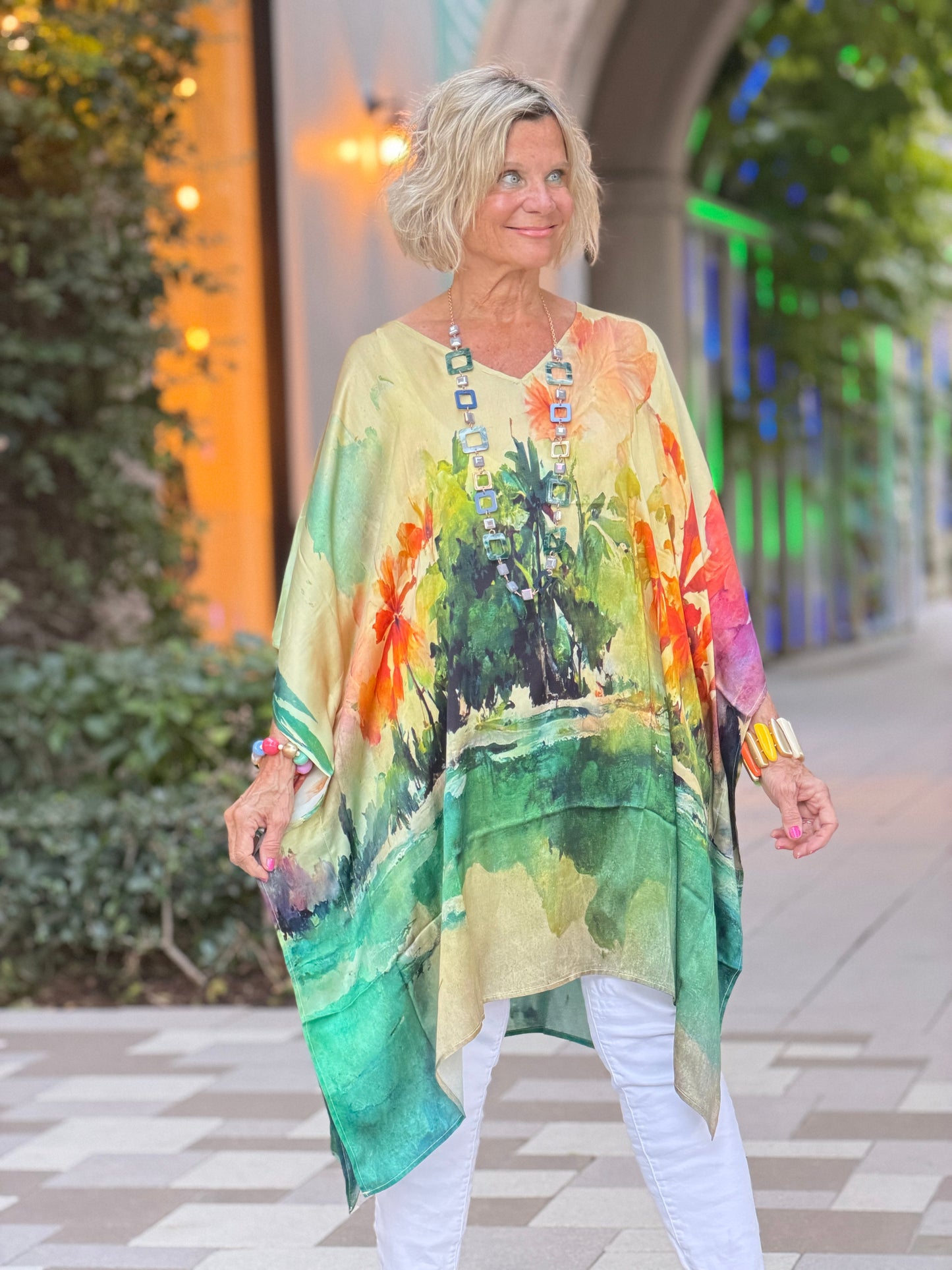 Sunset Palms Modal Kaftan