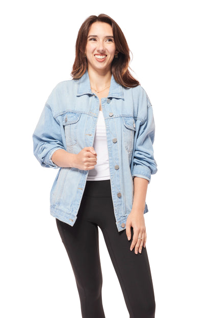 Risen Women's Classic Button Up Denim Jacket