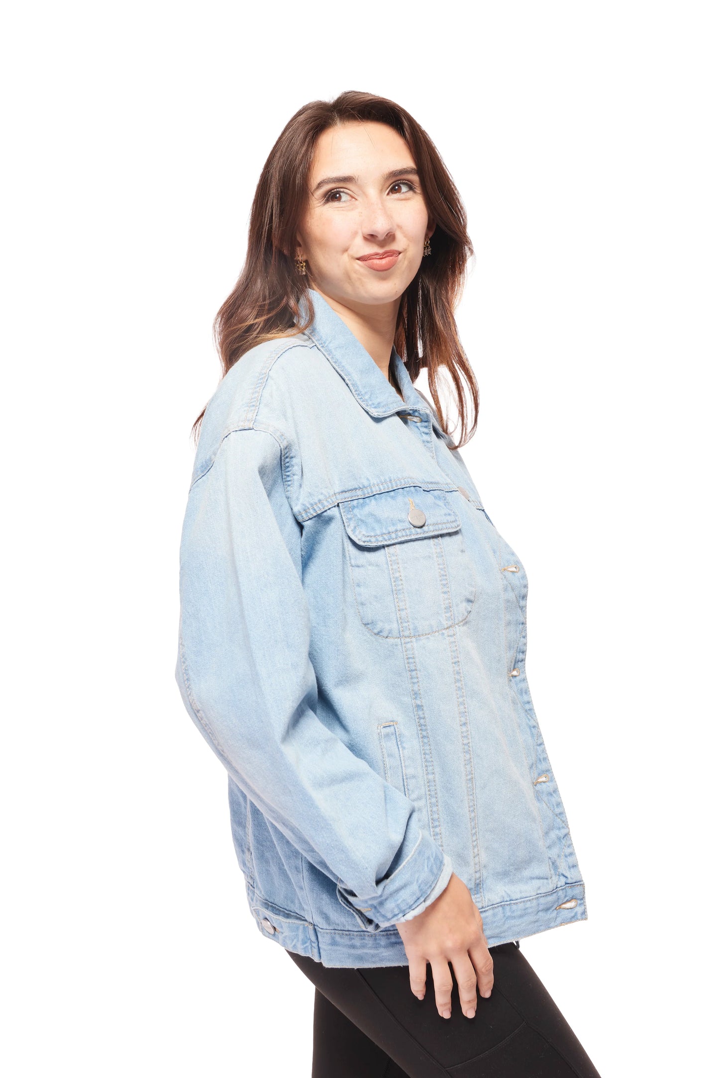 Risen Women's Classic Button Up Denim Jacket