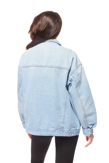 Risen Women's Classic Button Up Denim Jacket