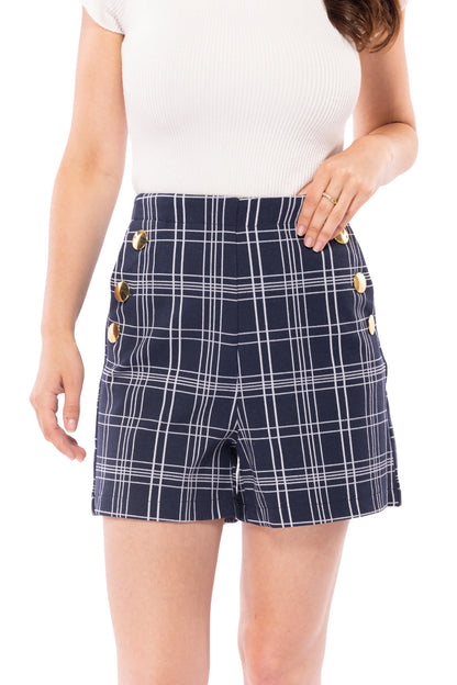 One Of The Good Ones Women's Plaid High Rise Shorts