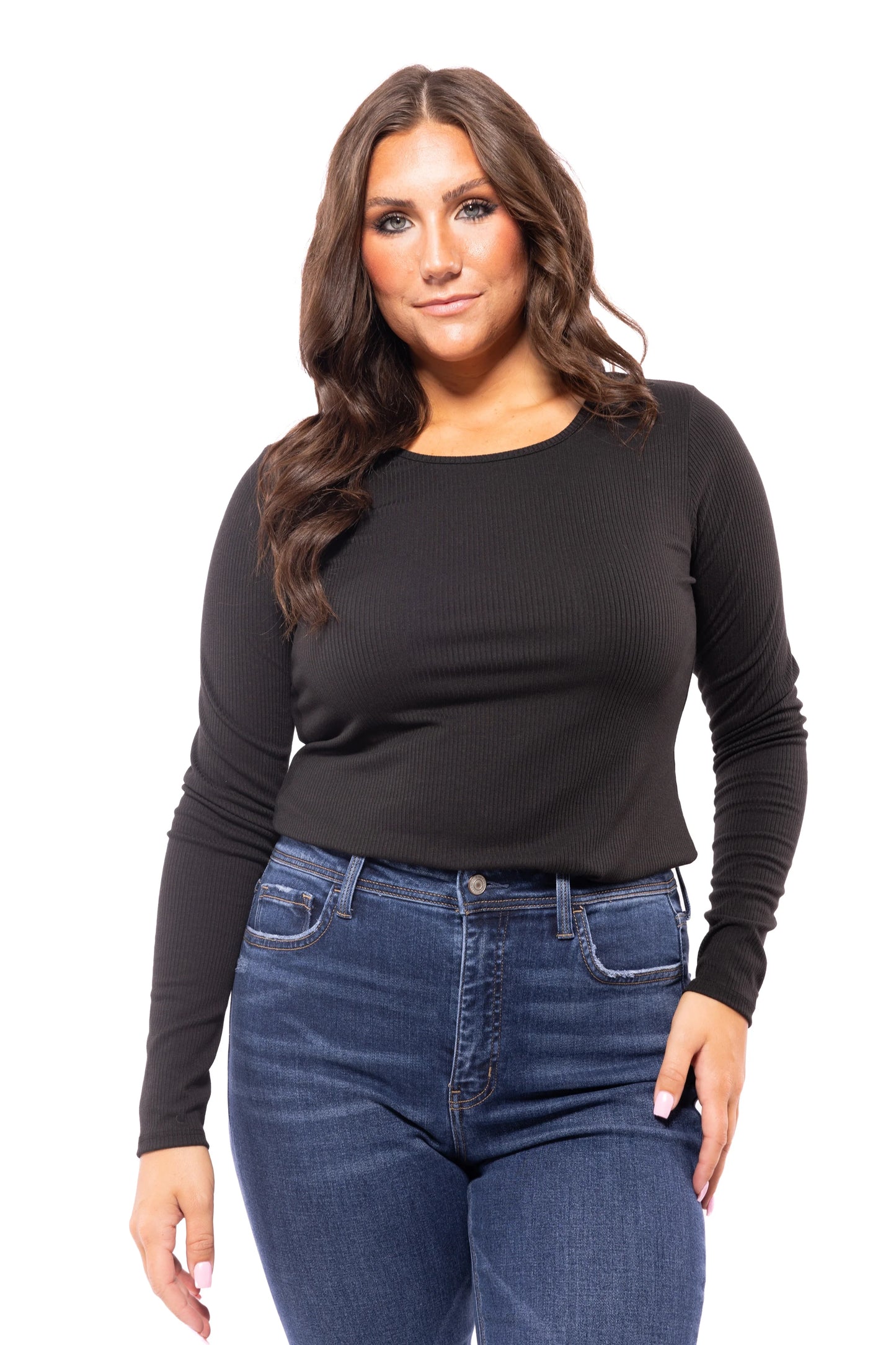 Prime Time Style Women's Open Back Long Sleeve Top
