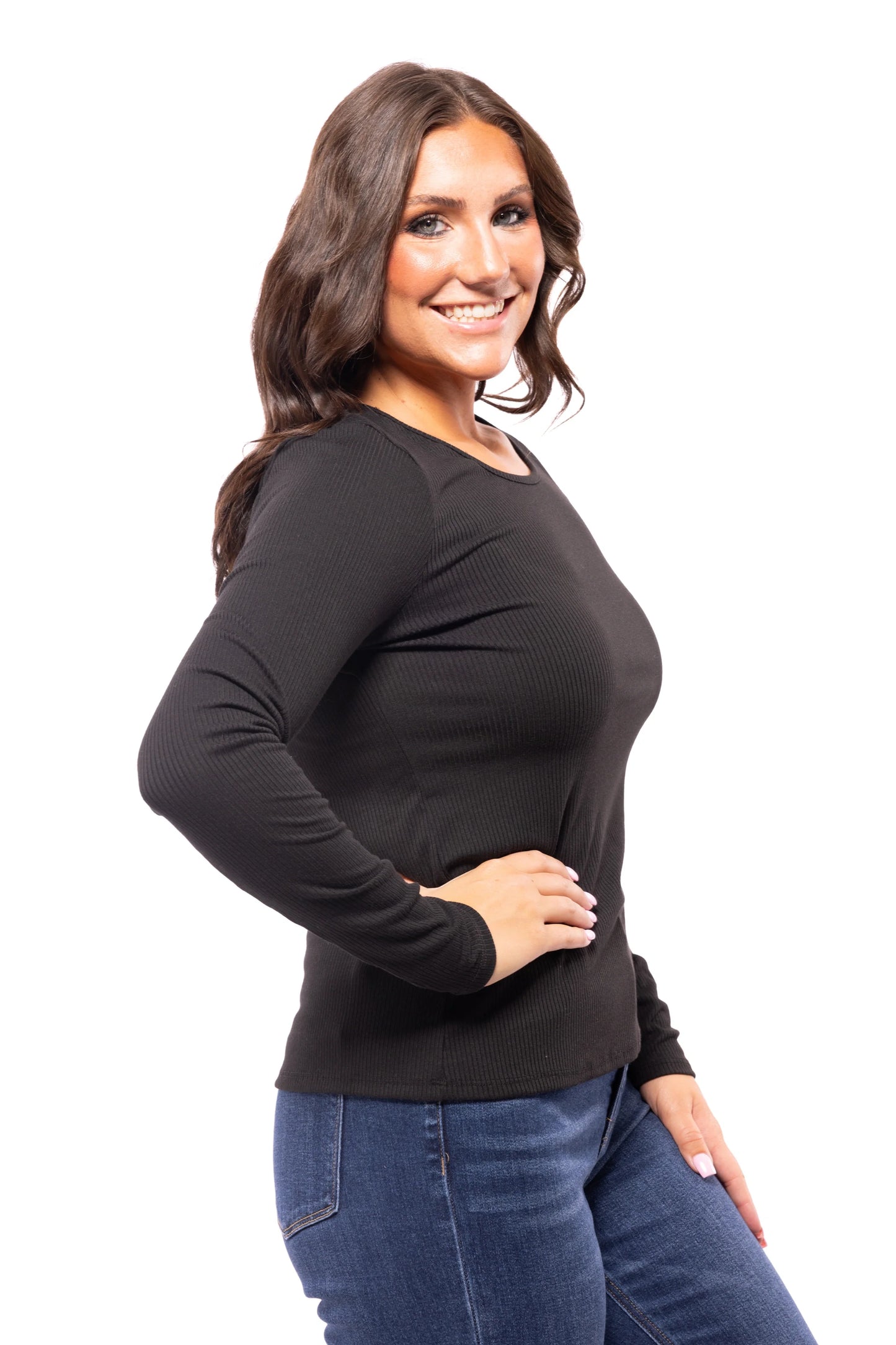Prime Time Style Women's Open Back Long Sleeve Top