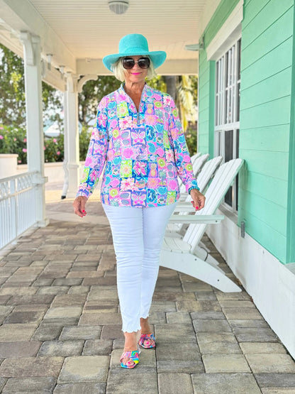 SANDY BEACH COLOR HALF ZIPPER