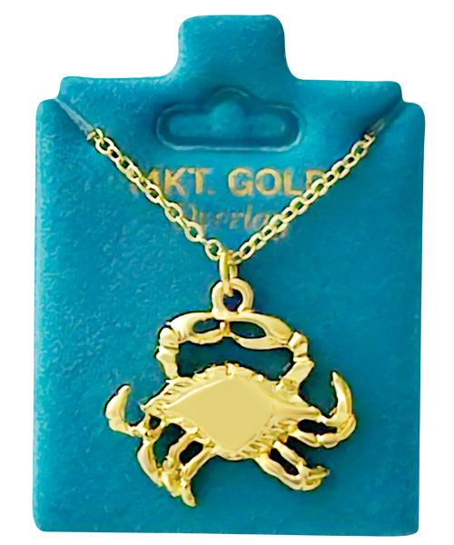 Made In USA Large Crab Necklace Available in Gold or Silver