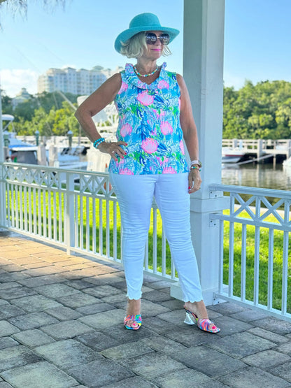 SEASHELL BEACH SLEEVELESS RUFFLE