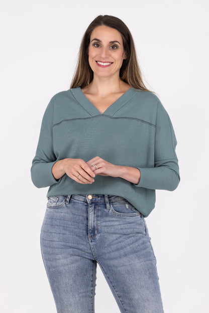 Call Me Home Women's Hi-Low Long Sleeve Top