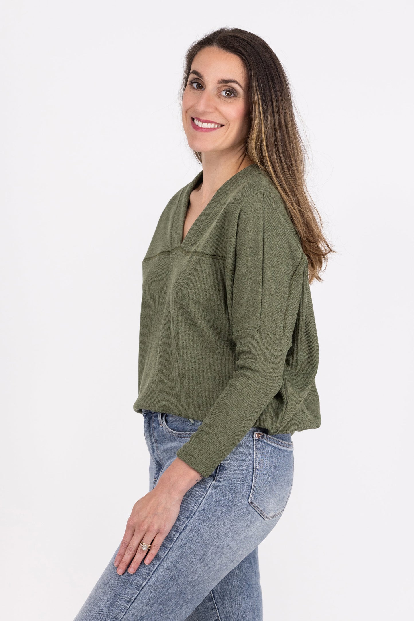 Call Me Home Women's Hi-Low Long Sleeve Top
