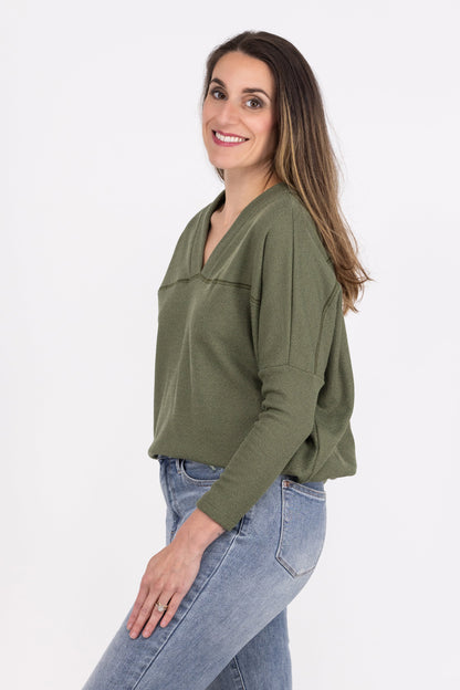 Call Me Home Women's Hi-Low Long Sleeve Top