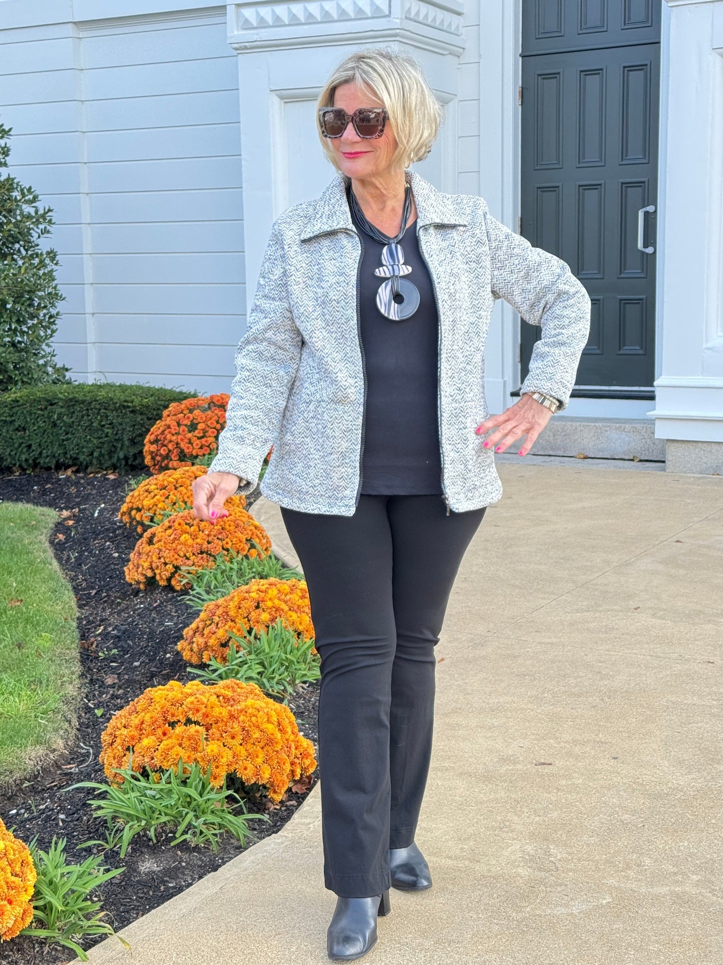 STYLING TWEED FULL ZIPPER JACKET