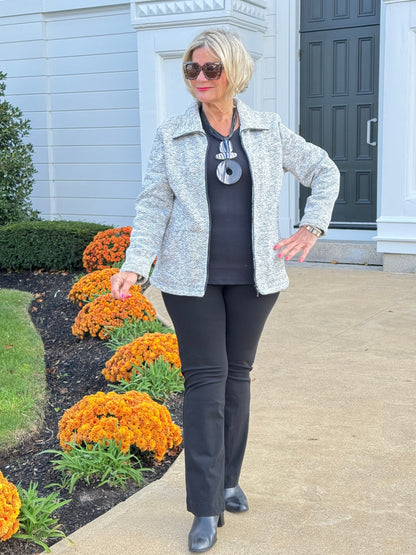 STYLING TWEED FULL ZIPPER JACKET