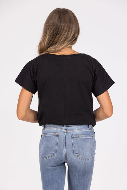 Too Fine Women's Lightweight Henley Short Sleeve Top