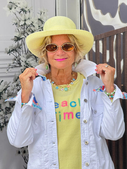 LULU-B YELLOW BEACH TIME SWEATER