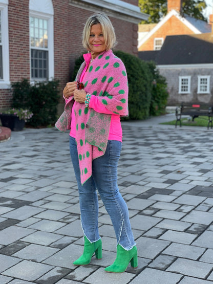 Polka Dot Patterned Scarf