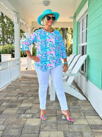 SPLASH OFF PINK ASYMMETRICAL TOP