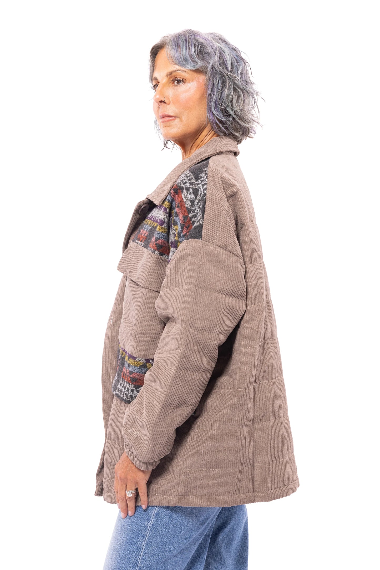 Free Spirit Women's Aztec Quilted Shacket