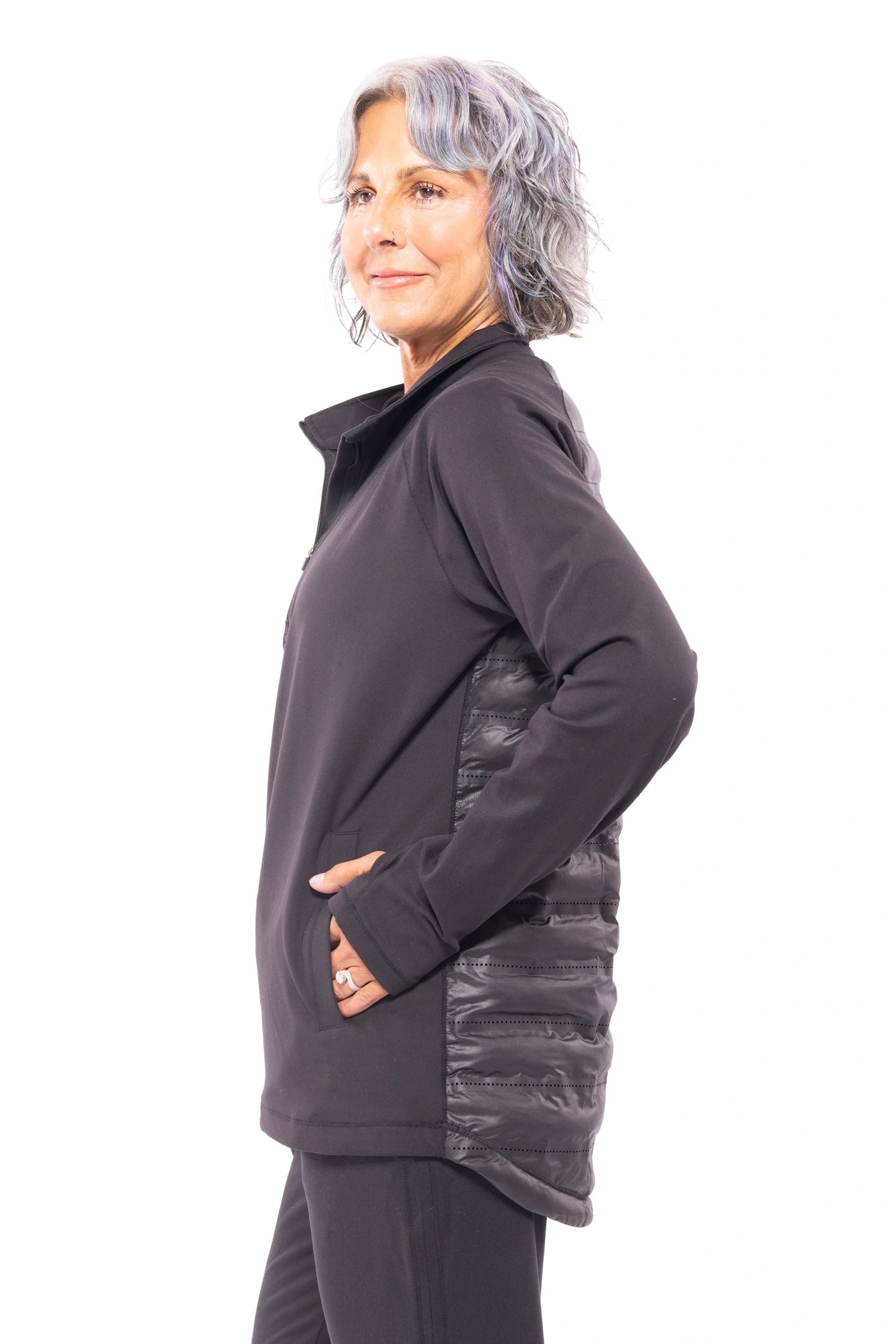 Hit Not Miss Padded Women's Long Sleeve Pullover Top