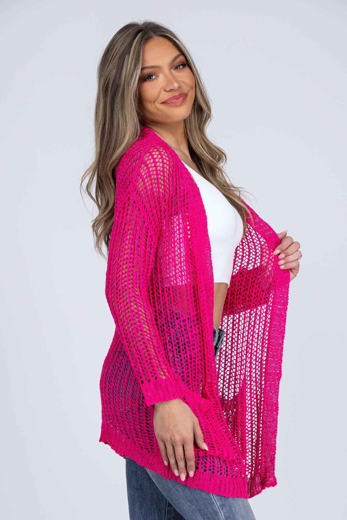Crochet Me Crazy Women's Lightweight Drop Shoulder Cardigan