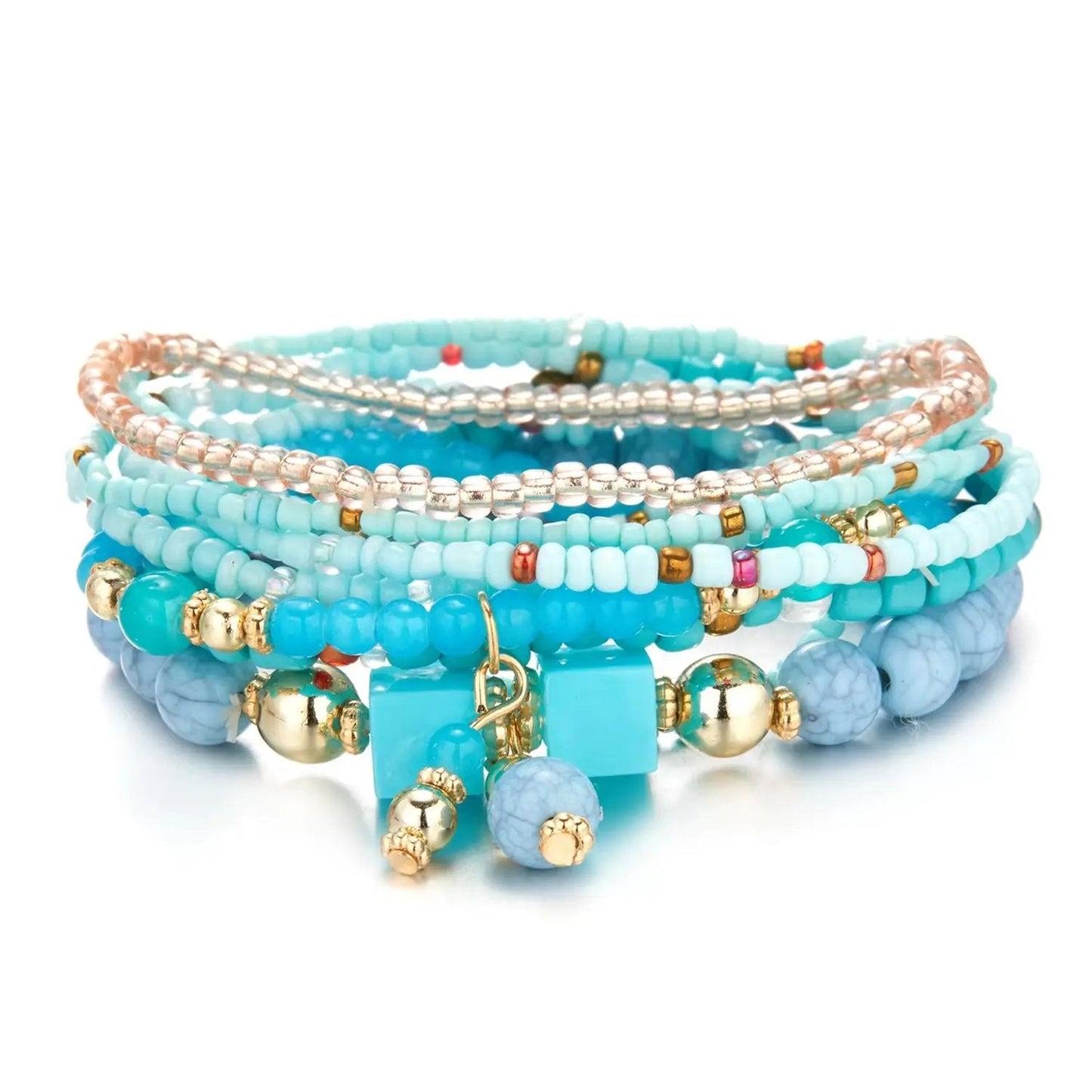 Stackable stretch Multilayered Bracelet Set  8 Layers