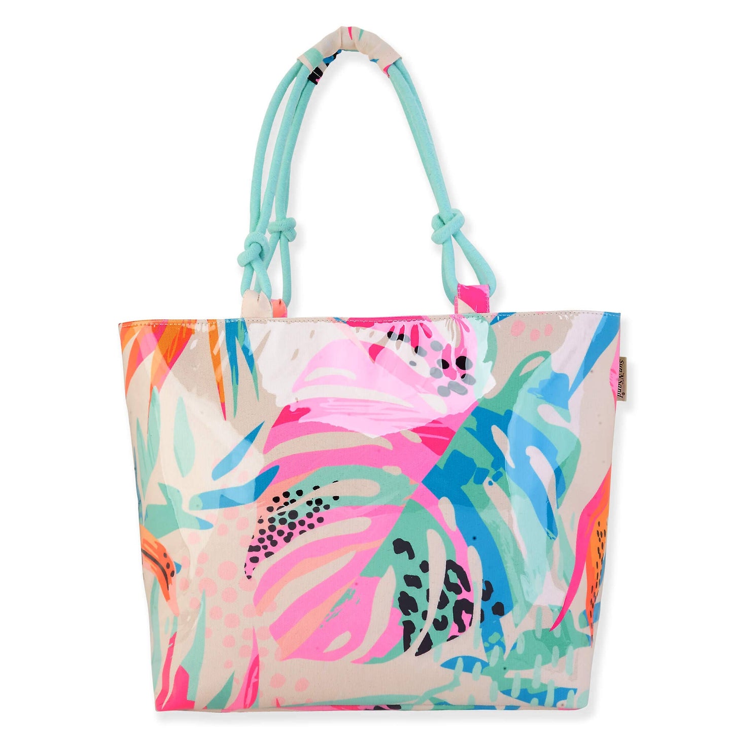 Natural, Canvas/PVC Shoulder Tote